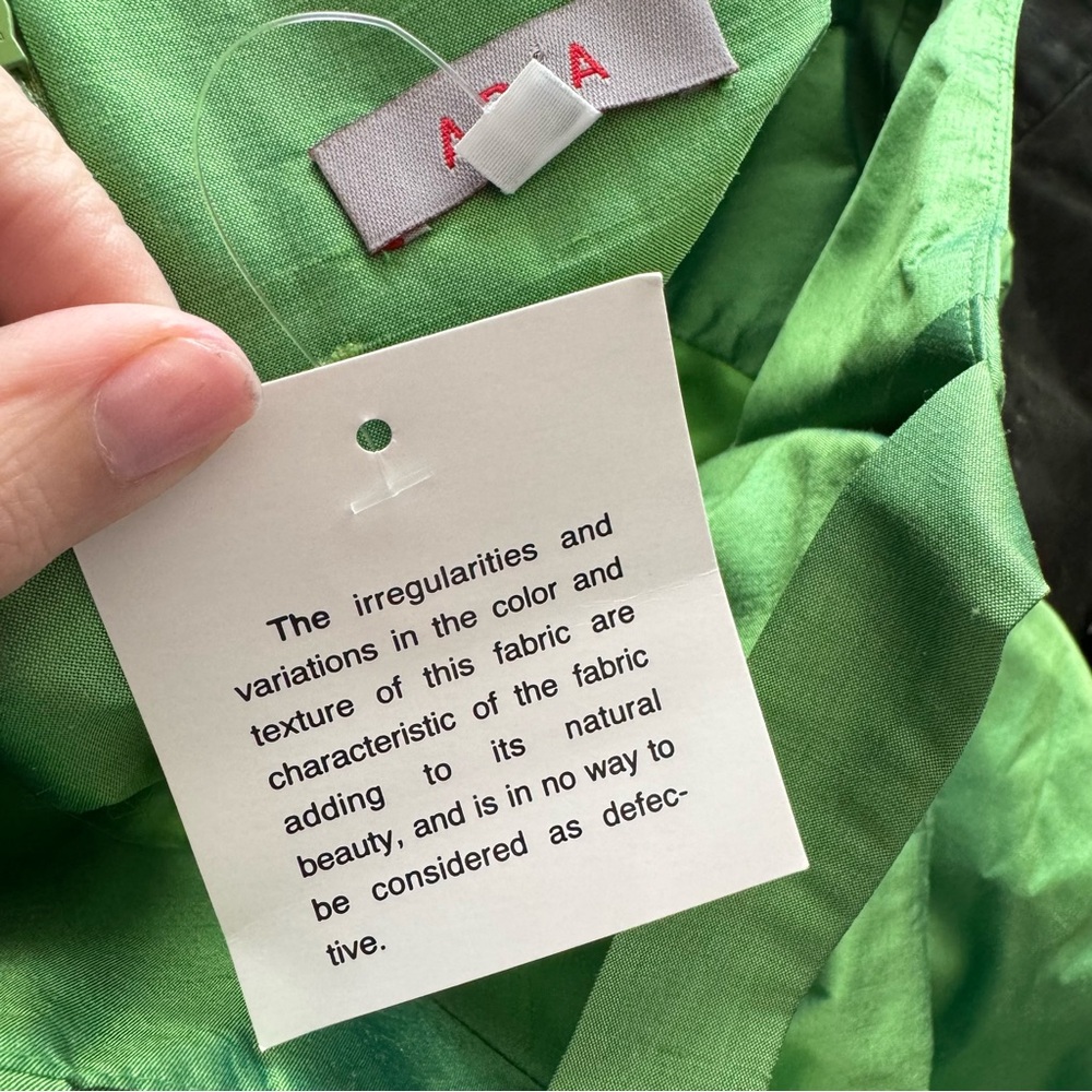 Vintage 90's Aria Vibrant Green Silk Dress - Picture 4 of 5